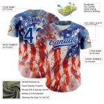 Personalized Red Royal-White 3D American Flag Patriotic Authentic Baseball Jersey Team Custom Name and Number