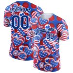 Personalized Red Royal-White 3D American Flag Patriotic Performance T-Shirt