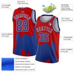 Personalized Red Royal-White 3D Pattern Design Abstract Grunge Halftone Art Authentic Basketball Jersey Team Custom Name and Number