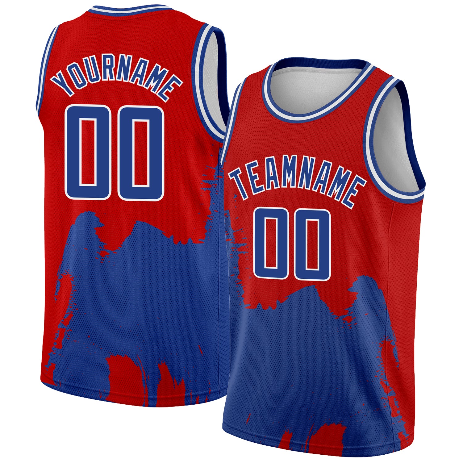 Personalized Red Royal-White 3D Pattern Design Abstract Grunge Halftone Art Authentic Basketball Jersey Team Custom Name and Number