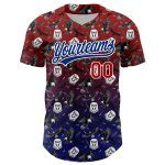 Personalized Red Royal-White 3D Pattern Design American Eagle Authentic Baseball Jersey Team Custom Name and Number