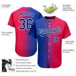 Personalized Red Royal-White 3D Pattern Design Authentic Baseball Jersey Team Custom Name and Number