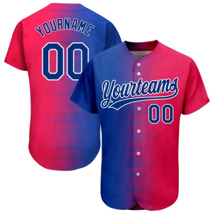 Personalized Red Royal-White 3D Pattern Design Authentic Baseball Jersey Team Custom Name and Number