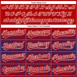 Personalized Red Royal-White 3D Pattern Design Gradient Lines Authentic Baseball Jersey Team Custom Name and Number
