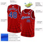 Personalized Red Royal-White 3D Pattern Design Spider Web Authentic Basketball Jersey Team Custom Name and Number