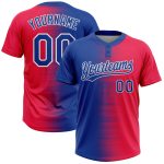 Personalized Red Royal-White 3D Pattern Two-Button Unisex Softball Jersey Team Custom Name and Number