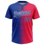 Personalized Red Royal-White 3D Pattern Two-Button Unisex Softball Jersey Team Custom Name and Number