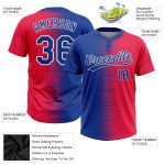 Personalized Red Royal-White 3D Pattern Two-Button Unisex Softball Jersey Team Custom Name and Number