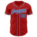 Personalized Red Royal-White Authentic Baseball Jersey
