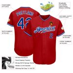 Personalized Red Royal-White Authentic Baseball Jersey Team Custom Name and Number