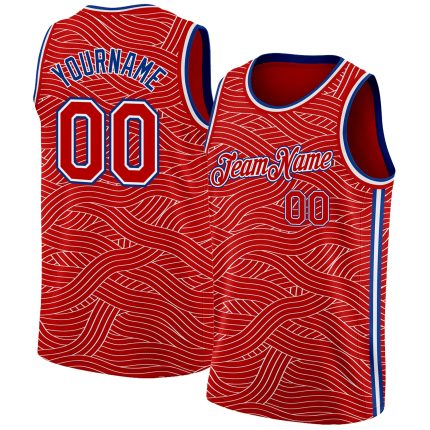 Personalized Red Royal-White Authentic City Edition Basketball Jersey Team Custom Name and Number