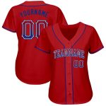 Personalized Red Royal-White Authentic Drift Fashion Baseball Jersey Team Custom Name and Number