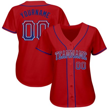 Personalized Red Royal-White Authentic Drift Fashion Baseball Jersey Team Custom Name and Number