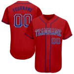 Personalized Red Royal-White Authentic Drift Fashion Baseball Jersey Team Custom Name and Number
