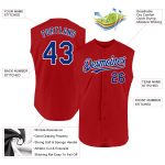 Personalized Red Royal-White Authentic Sleeveless Baseball Jersey