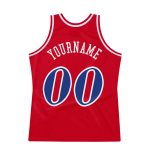Personalized Red Royal-White Authentic Throwback Basketball Jersey Team Custom Name and Number