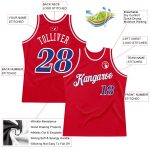 Personalized Red Royal-White Authentic Throwback Basketball Jersey Team Custom Name and Number