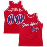 Personalized Red Royal-White Authentic Throwback Basketball Jersey Team Custom Name and Number