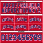 Personalized Red Royal-White Authentic Throwback Basketball Shorts Team Custom Name and Number