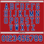 Personalized Red Royal-White Bomber Full-Snap Varsity Letterman Jacket