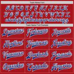 Personalized Red Royal-White Bomber Full-Snap Varsity Letterman Jacket Team Custom Name and Number