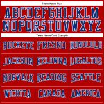 Personalized Red Royal-White Long Sleeve Performance T-Shirt Team Custom Name and Number