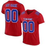 Personalized Red Royal-White Mesh Authentic Football Jersey