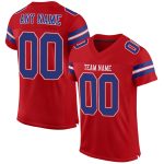 Personalized Red Royal-White Mesh Authentic Football Jersey Team Custom Name and Number