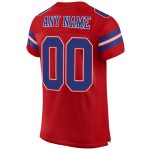Personalized Red Royal-White Mesh Authentic Football Jersey Team Custom Name and Number