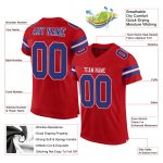 Personalized Red Royal-White Mesh Authentic Football Jersey Team Custom Name and Number