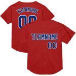 Personalized Red Royal-White Mesh Authentic Throwback Baseball Jersey