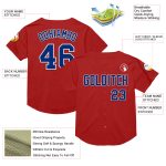 Personalized Red Royal-White Mesh Authentic Throwback Baseball Jersey
