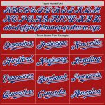Personalized Red Royal-White Mesh Authentic Throwback Baseball Jersey Team Custom Name and Number