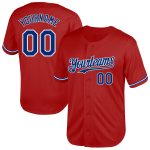 Personalized Red Royal-White Mesh Authentic Throwback Baseball Jersey Team Custom Name and Number