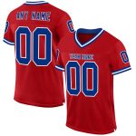 Personalized Red Royal-White Mesh Authentic Throwback Football Jersey Team Custom Name and Number