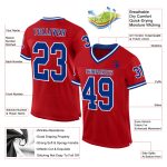 Personalized Red Royal-White Mesh Authentic Throwback Football Jersey Team Custom Name and Number