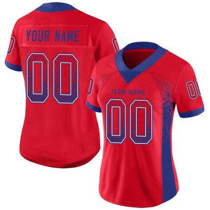 Personalized Red Royal-White Mesh Drift Fashion Football Jersey Team Custom Name and Number