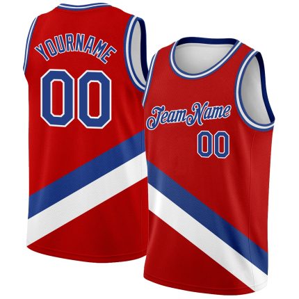Personalized Red Royal-White Modern Authentic City Edition Basketball Jersey Team Custom Name and Number
