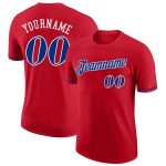 Personalized Red Royal-White Performance T-Shirt Team Custom Name and Number