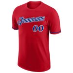 Personalized Red Royal-White Performance T-Shirt Team Custom Name and Number