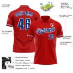 Personalized Red Royal-White Performance Vapor Golf Polo Shirt Team Custom Name and Number