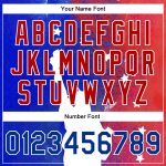 Personalized Red Royal-White Statue of Liberty 3D Pattern Design Bomber Full-Snap Varsity Letterman Jacket Team Custom Name and Number