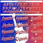 Personalized Red Royal-White Statue of Liberty 3D Pattern Design Bomber Full-Snap Varsity Letterman Jacket Team Custom Name and Number