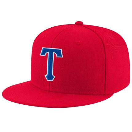 Personalized Red Royal-White Stitched Adjustable Snapback Hat Team Custom Name and Number