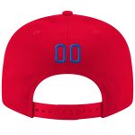 Personalized Red Royal-White Stitched Adjustable Snapback Hat Team Custom Name and Number