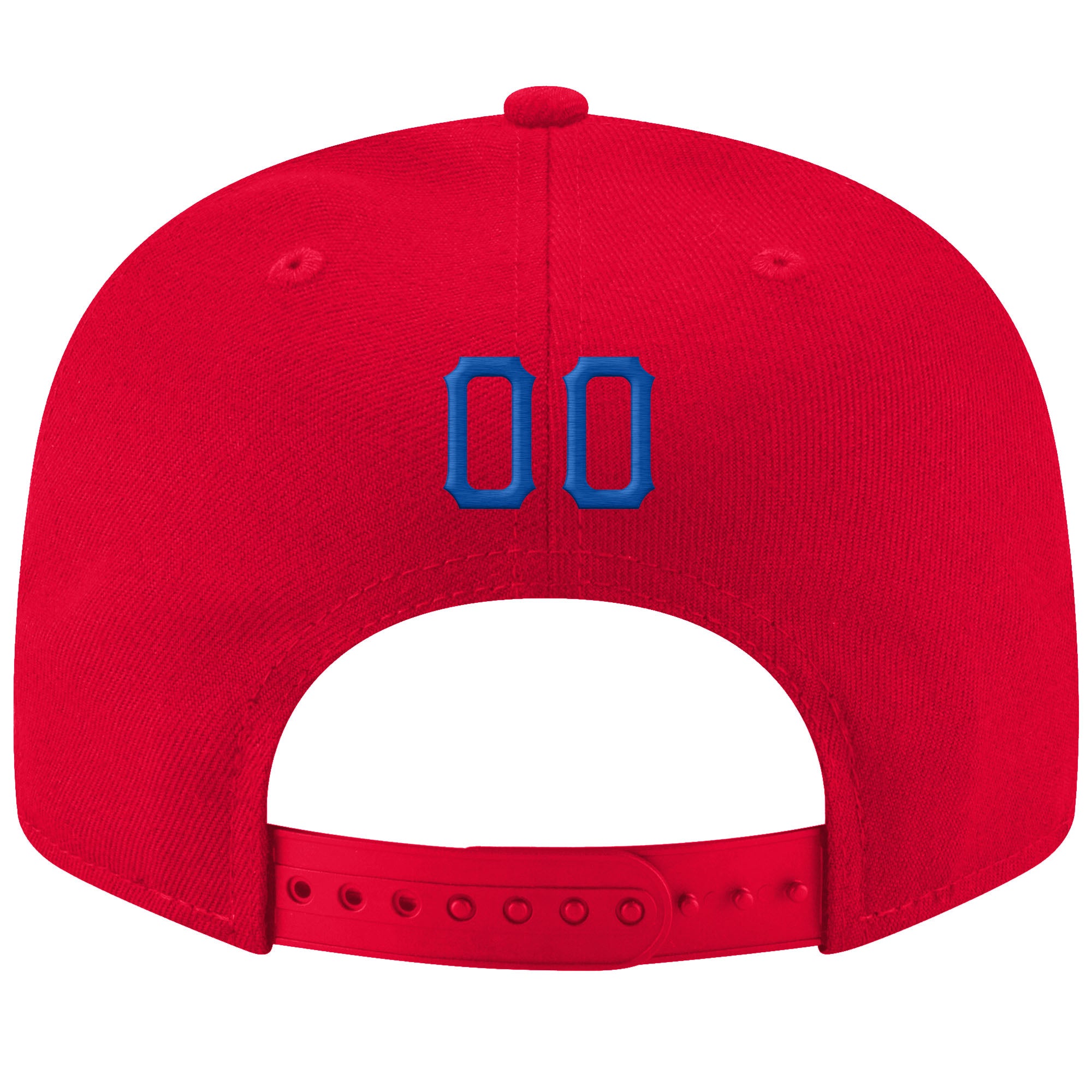 Personalized Red Royal-White Stitched Adjustable Snapback Hat Team Custom Name and Number Personalized Red Royal-White Stitched Adjustable Snapback Hat Team Custom Name and Number - Image 3