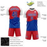 Personalized Red Royal-White Sublimation South Korean Flag Soccer Uniform Jersey Team Custom Name and Number