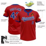 Personalized Red Royal-White Two-Button Unisex Softball Jersey Team Custom Name and Number
