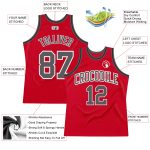 Personalized Red Steel Gray-Black Authentic Throwback Basketball Jersey Team Custom Name and Number
