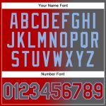 Personalized Red Steel Gray-Light Blue Gradient Fashion Two-Button Unisex Softball Jersey Team Custom Name and Number
